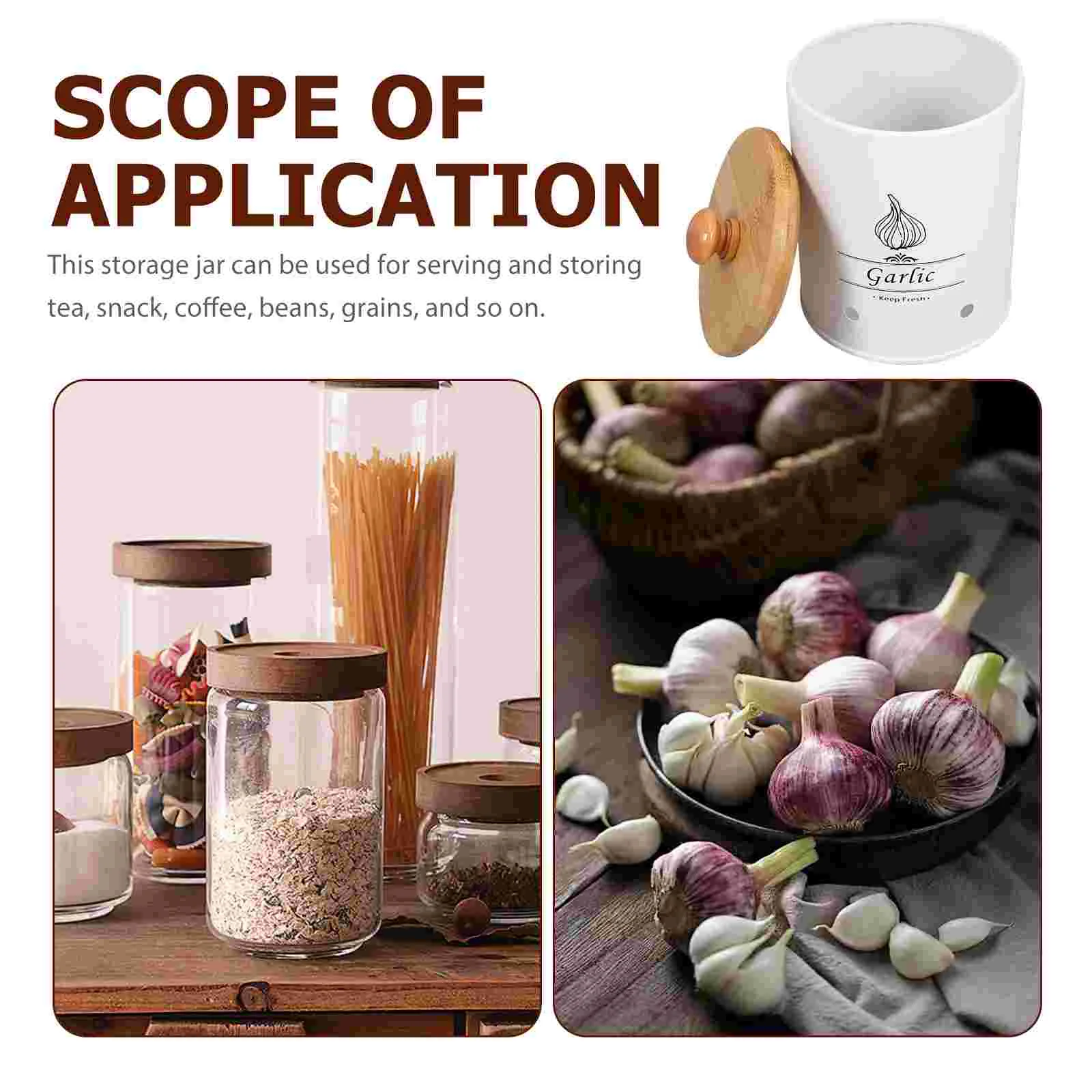 Bamboo Lid Storage Jar for Garlic Ginger Kitchen Container Holder Simple Shape Tidy Countertop Home Restaurant Hotel
Bamboo Lid Storage Jar for Garlic Ginger Kitchen Container Holder Simple Shape Tidy Countertop Home Restaurant Hotel