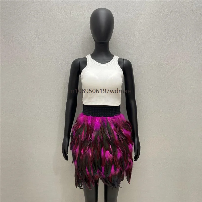 Women Carnival Colorful Faux Feather Dress Punk Gothic Style Design Party Dance Stage Performance Mini Short Skirt Clothing
Women Carnival Colorful Faux Feather Dress Punk Gothic Style Design Party Dance Stage Performance Mini Short Skirt Clothing