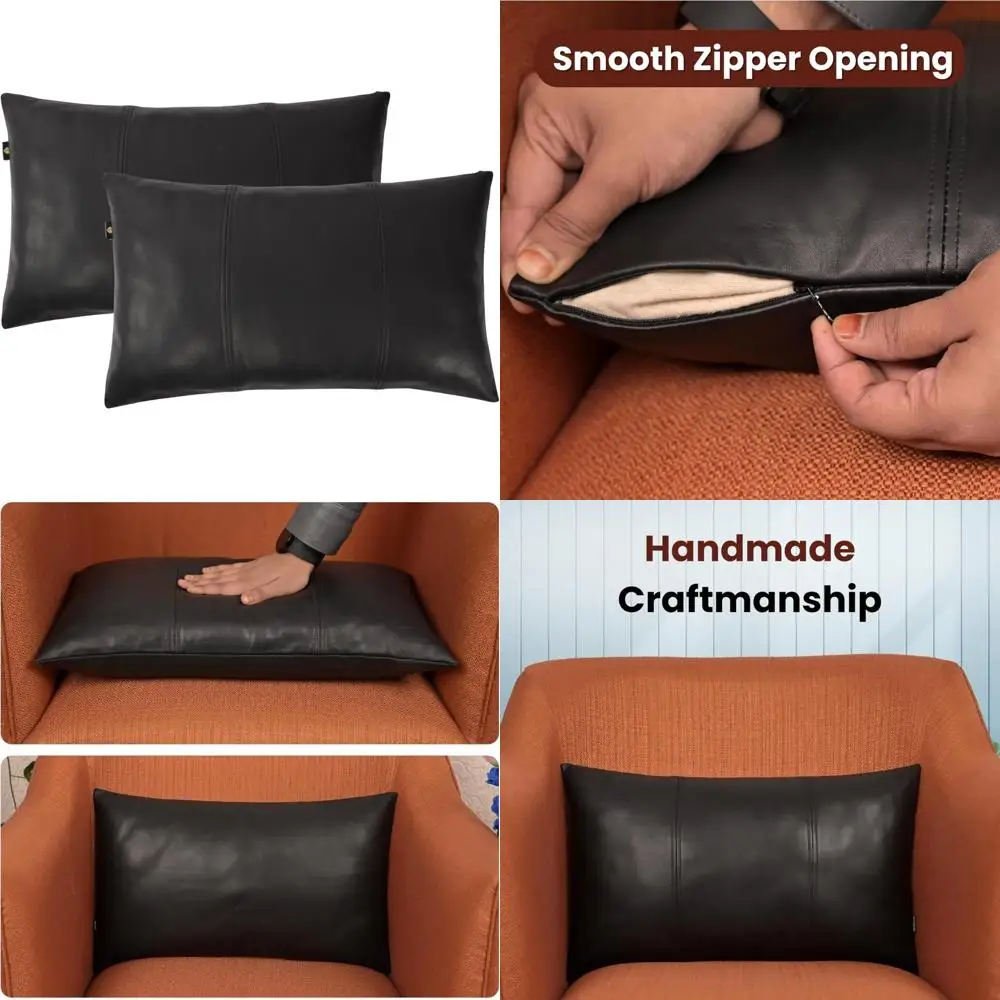 100% Lambskin Leather Pillow Cover 12x20 Inch - Hand-Stitched Cushion Case with Hidden Zipper, Decorative Throw Pillow for Home
100% Lambskin Leather Pillow Cover 12x20 Inch - Hand-Stitched Cushion Case with Hidden Zipper, Decorative Throw Pillow for Home