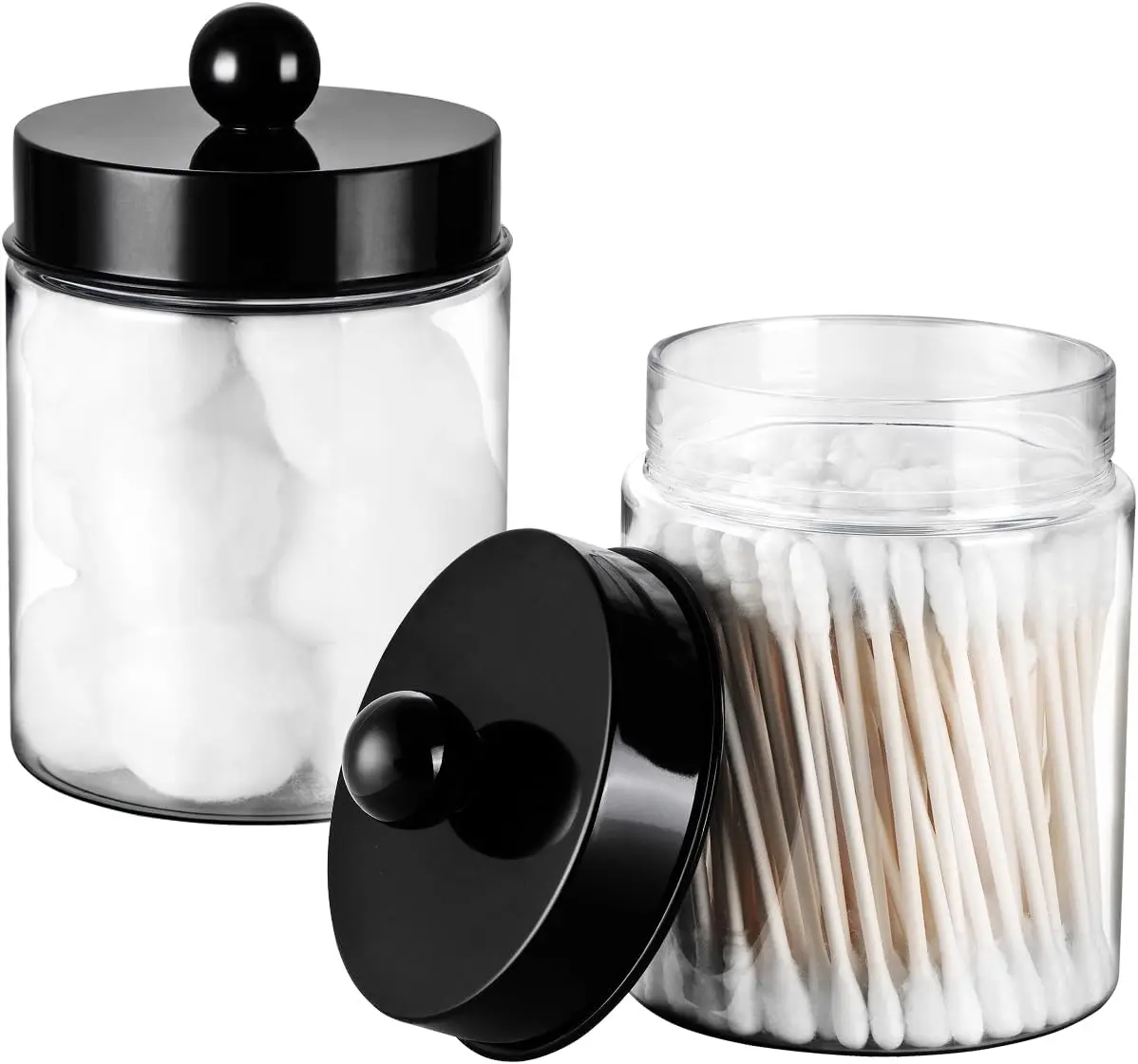 Holder Dispenser - 8 oz Clear Plastic Apothecary Jar Containers for Vanity Makeup Countertop Organizer -Bathroom Canister Acces
Holder Dispenser - 8 oz Clear Plastic Apothecary Jar Containers for Vanity Makeup Countertop Organizer -Bathroom Canister Acces