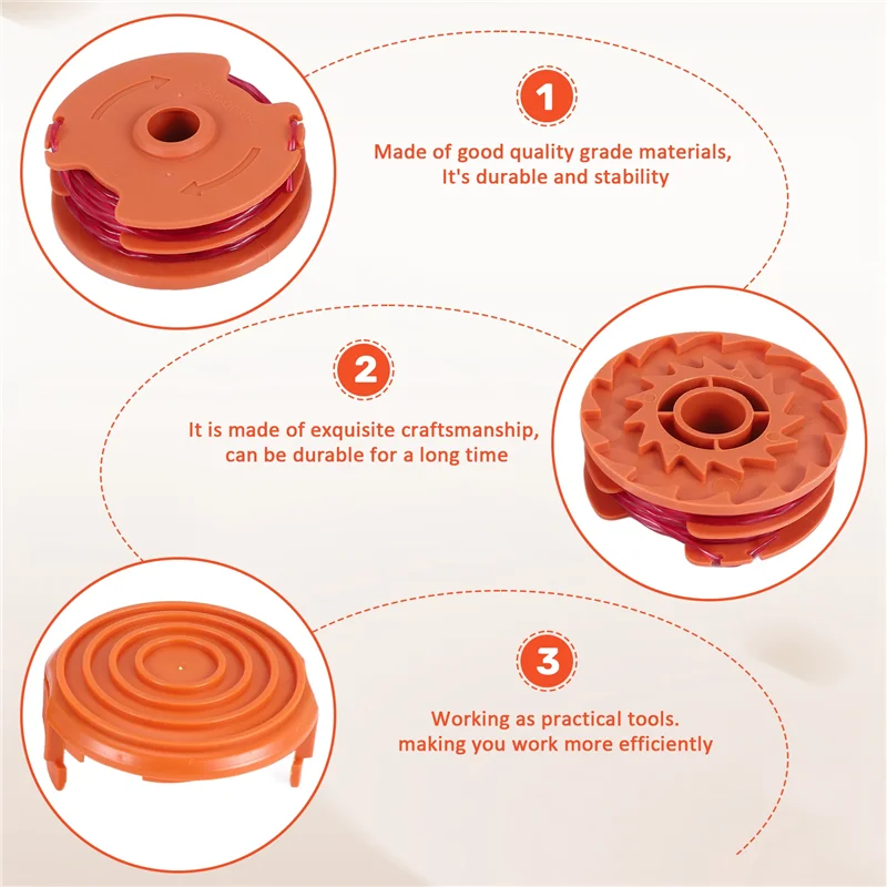 AB47-Weed Eater Replacement Spools For Worx WA0007 WG116 WG119 String Trimmer Edger Spool Line Refills Parts Auto-Feed
AB47-Weed Eater Replacement Spools For Worx WA0007 WG116 WG119 String Trimmer Edger Spool Line Refills Parts Auto-Feed
