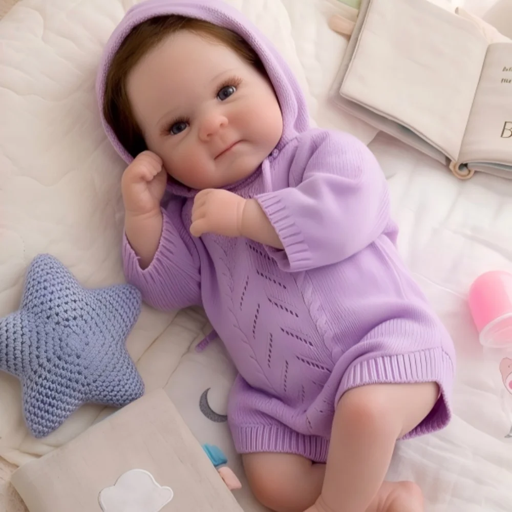 Handmade Realistic Reborn Doll Baby Girl 50cm, Detailed Painted Skin & Big Blue Eyes, Casual Purple Knit Hoodie Outfit, Pretend Play Toy for Children Birthday Christmas Present
Handmade Realistic Reborn Doll Baby Girl 50cm, Detailed Painted Skin & Big Blue Eyes, Casual Purple Knit Hoodie Outfit, Pretend Play Toy for Children Birthday Christmas Present