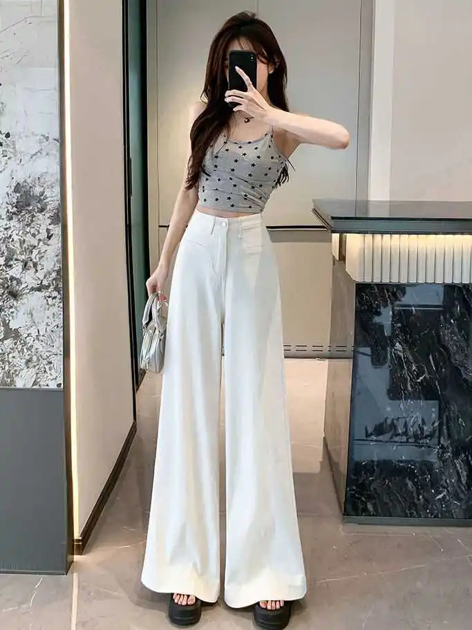 High Waist Loose Fit Blue Wide Leg Jeans Spring New Sle Vintage Long Pants Slimming Drapey Floor-Length Trendy Denim Skinnies
High Waist Loose Fit Blue Wide Leg Jeans Spring New Sle Vintage Long Pants Slimming Drapey Floor-Length Trendy Denim Skinnies