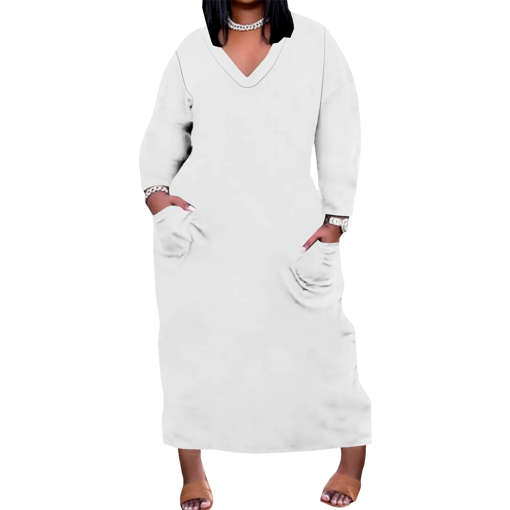 Plus Size Maxi Dress with Pockets Summer 2025 Trendy Deep V Neck Short Sleeve Empire Waist Loose Beach Vacation Dress
Plus Size Maxi Dress with Pockets Summer 2025 Trendy Deep V Neck Short Sleeve Empire Waist Loose Beach Vacation Dress