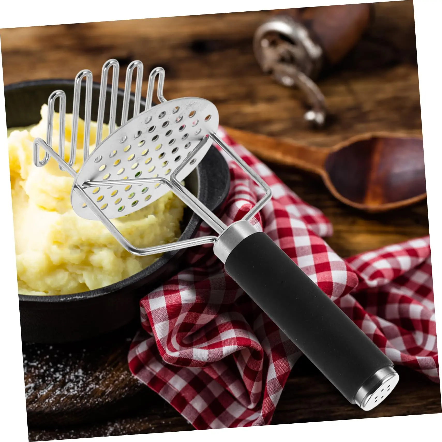 IK Stainless Steel Double Layer Potato Masher Rust-Proof Potato Ricer Vegetable Crusher for Mashing Potatoes, Avocado & Carrots
IK Stainless Steel Double Layer Potato Masher Rust-Proof Potato Ricer Vegetable Crusher for Mashing Potatoes, Avocado & Carrots