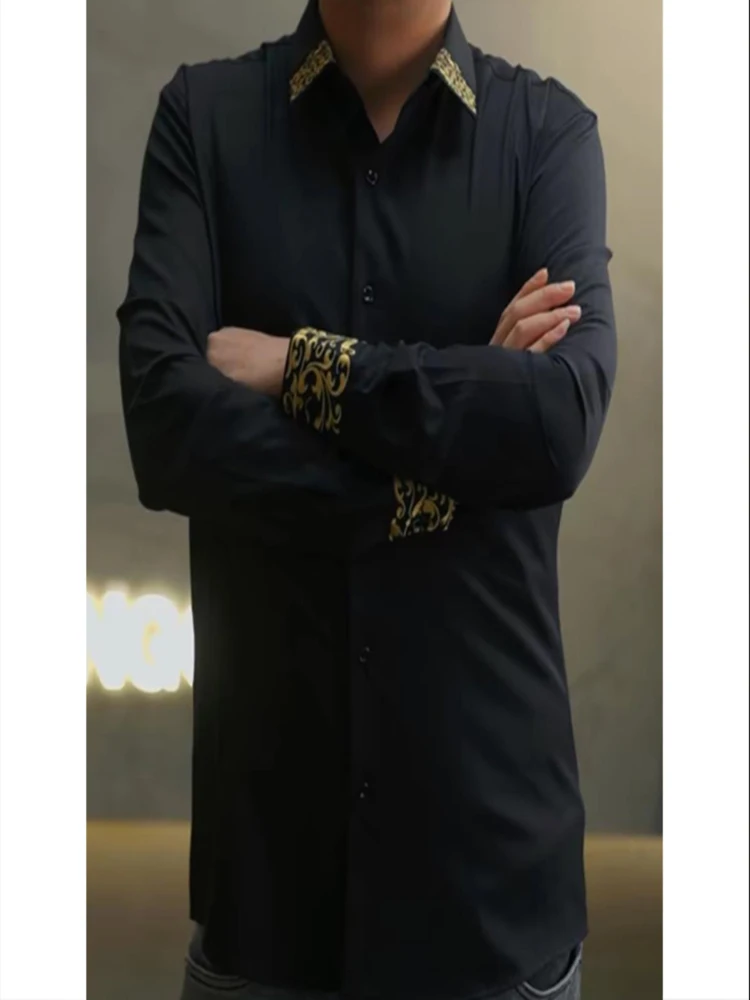 Luxury Long Sleeve Shirt For Men Spring Embroidered Slim Dress Camisa Masculina Social Business Formal
Luxury Long Sleeve Shirt For Men Spring Embroidered Slim Dress Camisa Masculina Social Business Formal