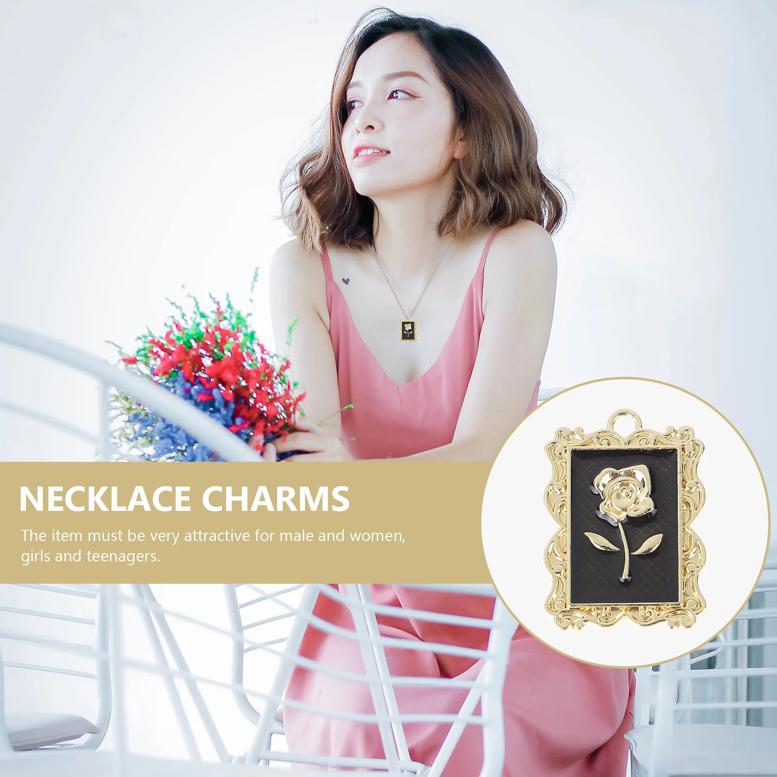 10 Pcs Rose Frame Pendant Charms for Jewelry Making Accessories Bracelet Pendants Alloy Jewellery
10 Pcs Rose Frame Pendant Charms for Jewelry Making Accessories Bracelet Pendants Alloy Jewellery
