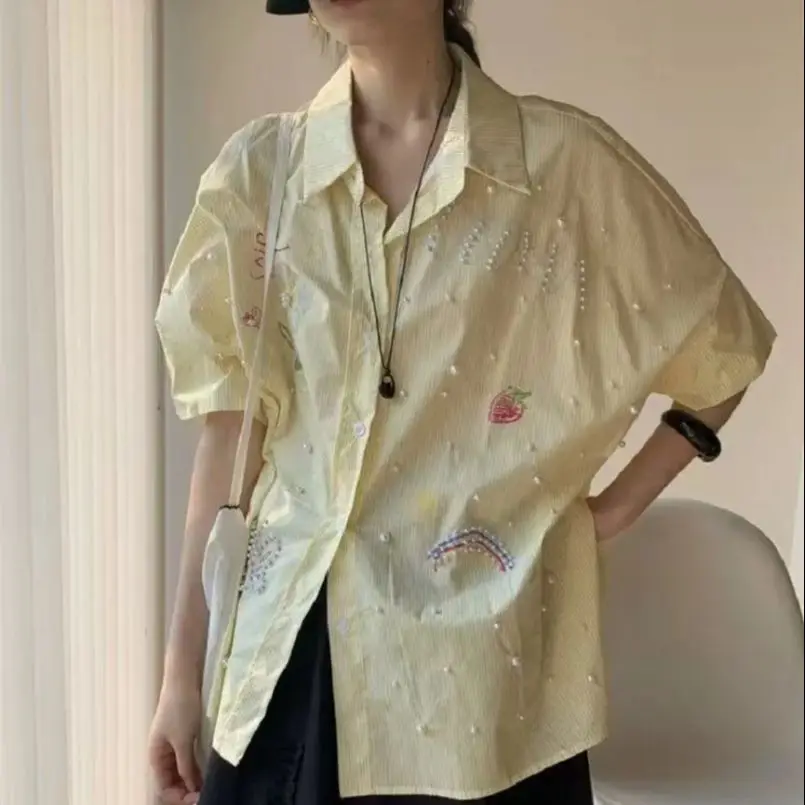 New In 2025 Summer Embroidered Flares Loose Casual Shirts Blouses For Women Cartoon Printed Shirt Top Blusas Woman Clothes
New In 2025 Summer Embroidered Flares Loose Casual Shirts Blouses For Women Cartoon Printed Shirt Top Blusas Woman Clothes