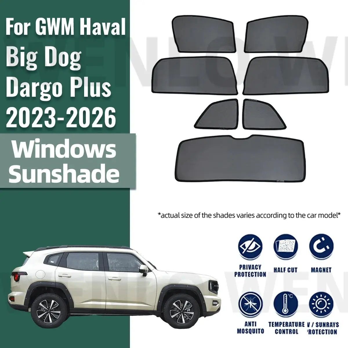 For GWM Haval Big Dog Dargo Plus 2023-2026 Magnetic Car Window Curtains Solar Sunshield Shadow Mesh Glass Shading Sun Protection
For GWM Haval Big Dog Dargo Plus 2023-2026 Magnetic Car Window Curtains Solar Sunshield Shadow Mesh Glass Shading Sun Protection