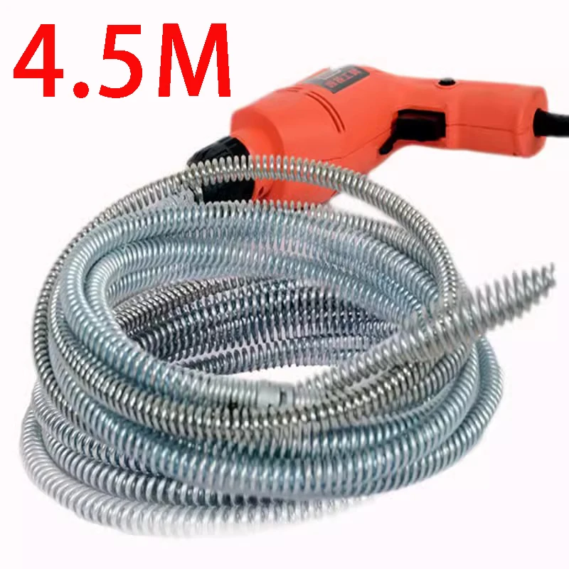 4.5 Meter Sewer Pipe Unblocker Bathroom Hair Sewer Sink Cleaning Tools Snake Spring Pipe Dredging Tool Kitchen Accessories
4.5 Meter Sewer Pipe Unblocker Bathroom Hair Sewer Sink Cleaning Tools Snake Spring Pipe Dredging Tool Kitchen Accessories