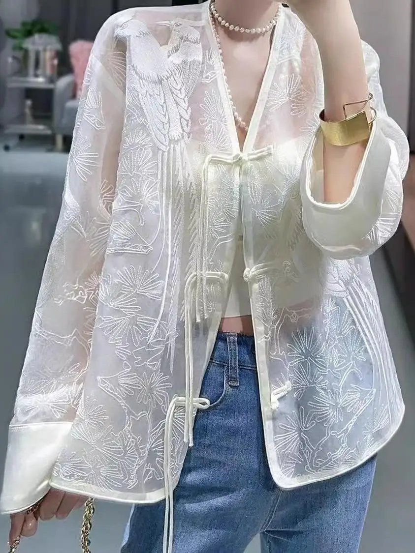 plus Size Sun Protection Embroidered Shirt Women's Thin See-through Spring Summer Korean Style Loose Fit Button Detail
plus Size Sun Protection Embroidered Shirt Women's Thin See-through Spring Summer Korean Style Loose Fit Button Detail
