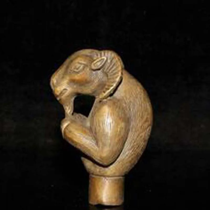 3.34" Collect China Fengshui Bronze Zodiac Animal Sheep Goat Head Crutches Head
3.34" Collect China Fengshui Bronze Zodiac Animal Sheep Goat Head Crutches Head