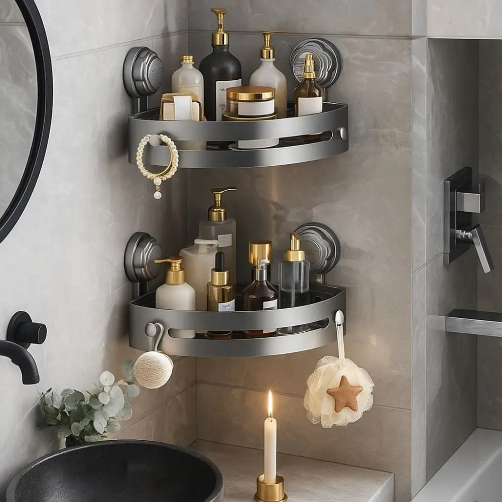 Suction Cup Bathroom Shelf Wall Mounted Three-story Storage Organizer Strong Load-bearing No Drill Wall Corner Shelf Bathroom
Suction Cup Bathroom Shelf Wall Mounted Three-story Storage Organizer Strong Load-bearing No Drill Wall Corner Shelf Bathroom