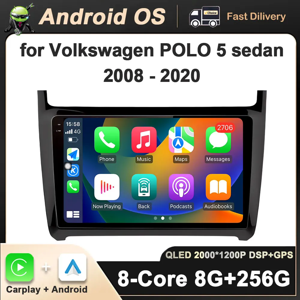 Car Radio Multimedia Player DSP Stereo Android System GPS Navigation Bluetooth WiFi for VW Volkswagen POLO 5 sedan 2008 - 2020
Car Radio Multimedia Player DSP Stereo Android System GPS Navigation Bluetooth WiFi for VW Volkswagen POLO 5 sedan 2008 - 2020