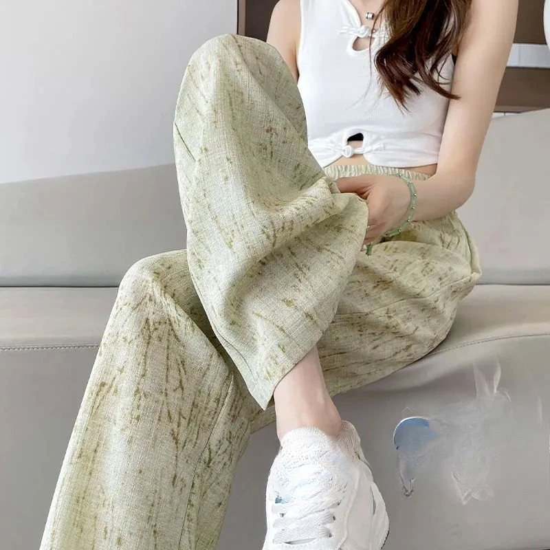 Ice Silk Women's Summer Wide-Leg Pants Loose Long Trousers Cotton and Linen Women's Lightweight Casual Beach Pants C280
Ice Silk Women's Summer Wide-Leg Pants Loose Long Trousers Cotton and Linen Women's Lightweight Casual Beach Pants C280