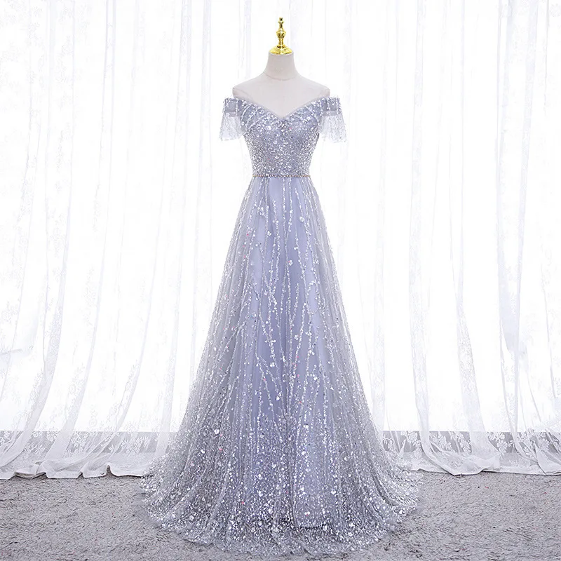 Elegant Boat Neck Formal Evening Dress Exquisite Sequined Celabration Gowns A-line Sparkle Banquet Party Dresses Prom Vestidos
Elegant Boat Neck Formal Evening Dress Exquisite Sequined Celabration Gowns A-line Sparkle Banquet Party Dresses Prom Vestidos