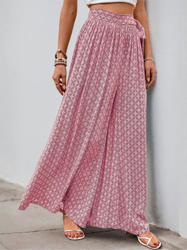 Summer Autumn 2025 Wide Leg Pants Loose Casual Vacation Beach Tie High Waist Long Trousers Comfortable Loose Printed Trousers
Summer Autumn 2025 Wide Leg Pants Loose Casual Vacation Beach Tie High Waist Long Trousers Comfortable Loose Printed Trousers