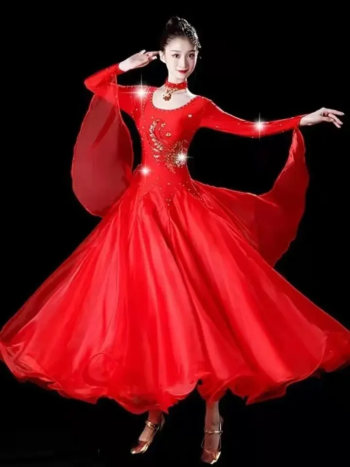 New Moder Costume Social Dance Ballroom Big Swing Clothes National Standard Dance Competition Dress Waltz Clothes
New Moder Costume Social Dance Ballroom Big Swing Clothes National Standard Dance Competition Dress Waltz Clothes