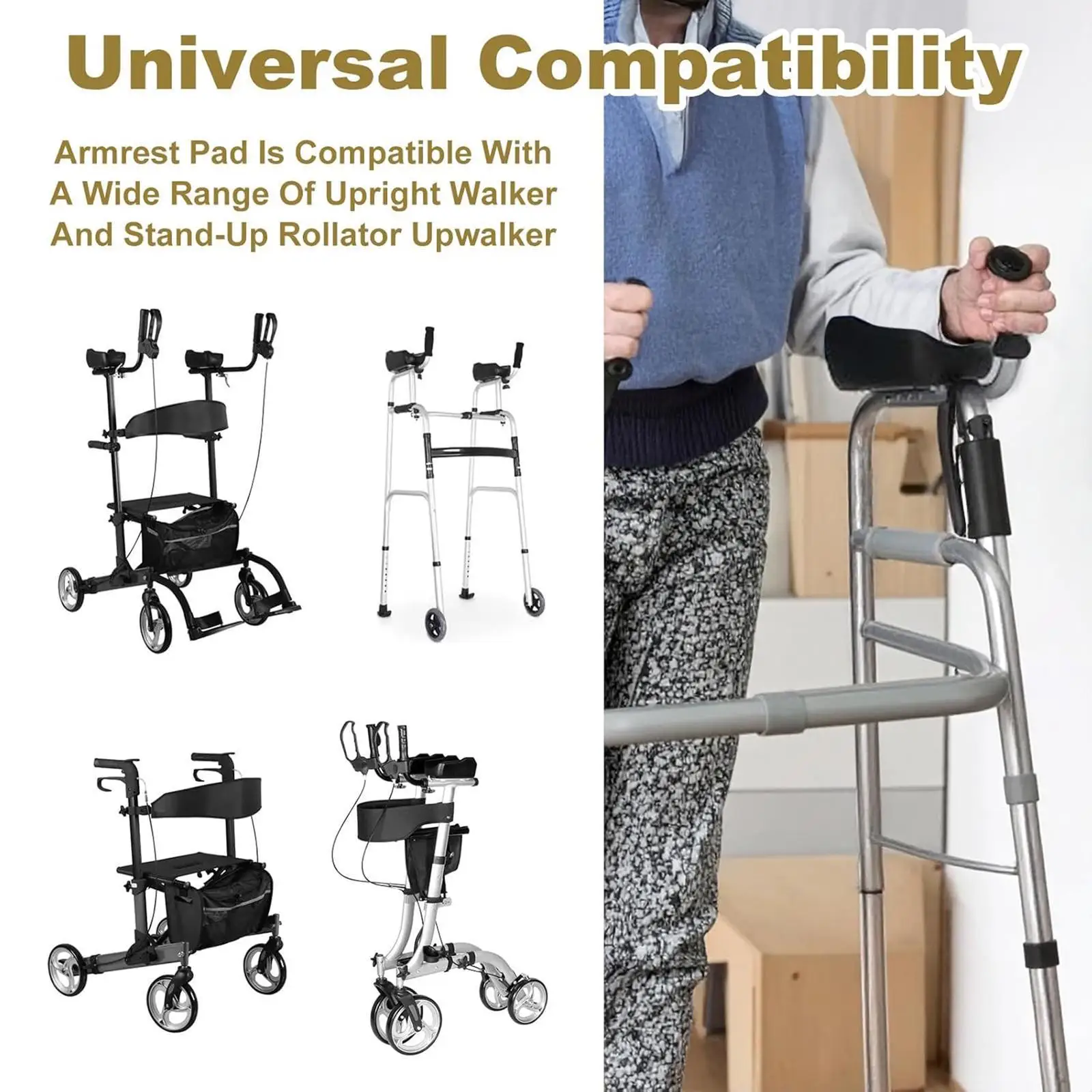 2 Pieces Walker Armrest Pad Stand up Handle Cushion Rollator Accessories Replacement Universal Upright Walker Forearm Pad
2 Pieces Walker Armrest Pad Stand up Handle Cushion Rollator Accessories Replacement Universal Upright Walker Forearm Pad