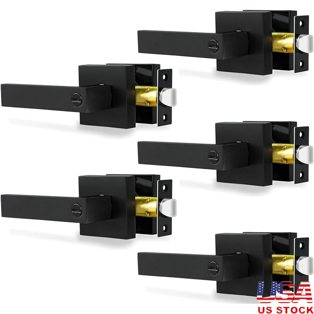 5 Pack Matte Black Privacy Door Handles Keyless Interior Locksets Heavy Duty Door Levers Reversible Bed Bath Installation
5 Pack Matte Black Privacy Door Handles Keyless Interior Locksets Heavy Duty Door Levers Reversible Bed Bath Installation