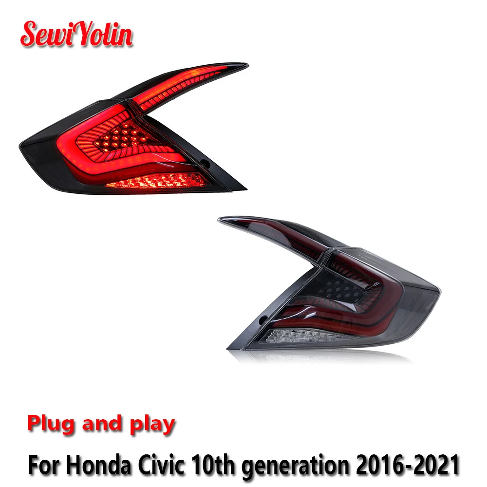Автомобильные светодиодные задние фонари в сборе для Honda Civic 10-го поколения 2016-2021, авто противотуманные фары DRL, стоп-сигнал поворота Plug and Play
Автомобильные светодиодные задние фонари в сборе для Honda Civic 10-го поколения 2016-2021, авто противотуманные фары DRL, стоп-сигнал поворота Plug and Play