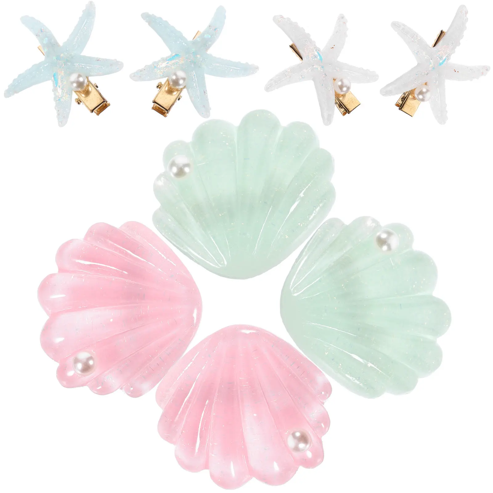 4Pairs Seashell Pearl Hair Clips Star Design Cute Decorative Hair Accessories for Girls Women Birthday Wedding Performance
4Pairs Seashell Pearl Hair Clips Star Design Cute Decorative Hair Accessories for Girls Women Birthday Wedding Performance