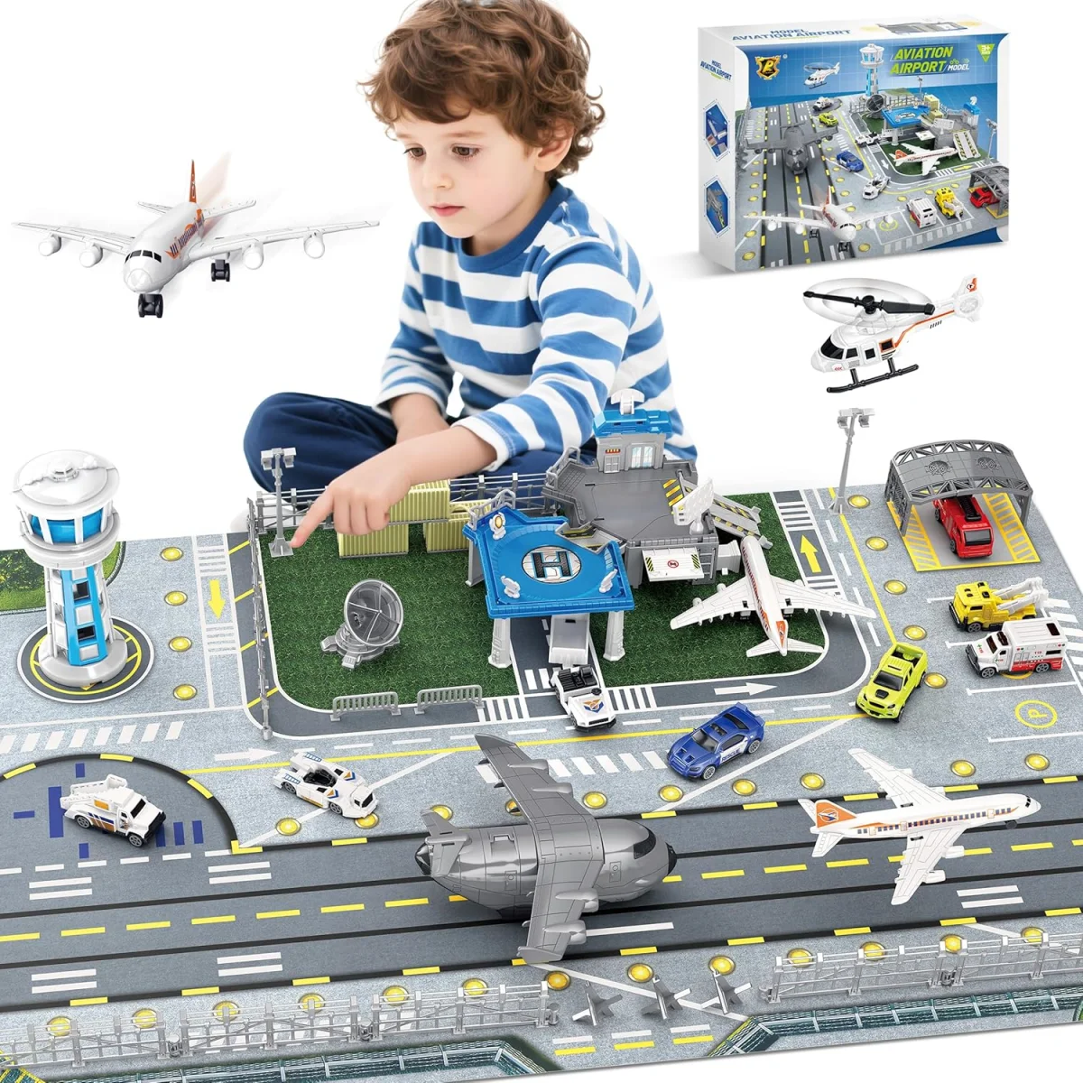 Children's Airport Scene Toy Set with Map, Control Tower, Parking Shed, Containers, Transport Aircraft, Passenger Planes, and Other Vehicles. Suitable for Children over 3 Years Old to Stimulate Imagination. a Great Educational Scene Toy for Children. a Pe
Children's Airport Scene Toy Set with Map, Control Tower, Parking Shed, Containers, Transport Aircraft, Passenger Planes, and Other Vehicles. Suitable for Children over 3 Years Old to Stimulate Imagination. a Great Educational Scene Toy for Children. a Pe