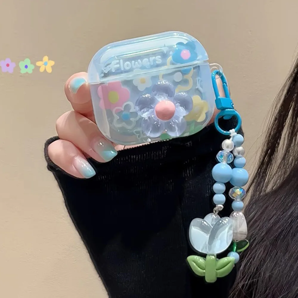 Cute 3D Fresh Flower Bee Earphone Case For AirPods Pro 1 2 Case Transparent TPU For Airpods 3 Bluetooth Headset Box with Pendant
Cute 3D Fresh Flower Bee Earphone Case For AirPods Pro 1 2 Case Transparent TPU For Airpods 3 Bluetooth Headset Box with Pendant