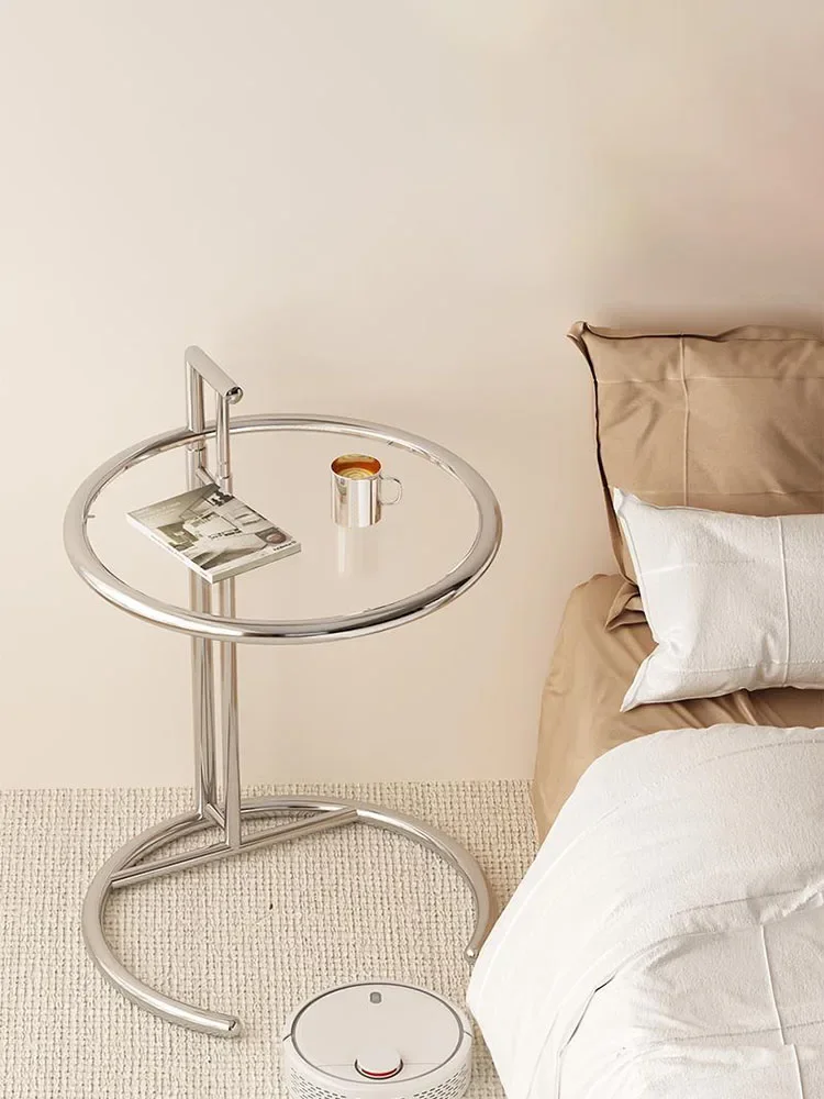 For Nordic Glass Coffee Tables Living Room Furniture Side Table Balcony Stainless Steel Lifting Tea Table Transparent Bedside Ta
For Nordic Glass Coffee Tables Living Room Furniture Side Table Balcony Stainless Steel Lifting Tea Table Transparent Bedside Ta