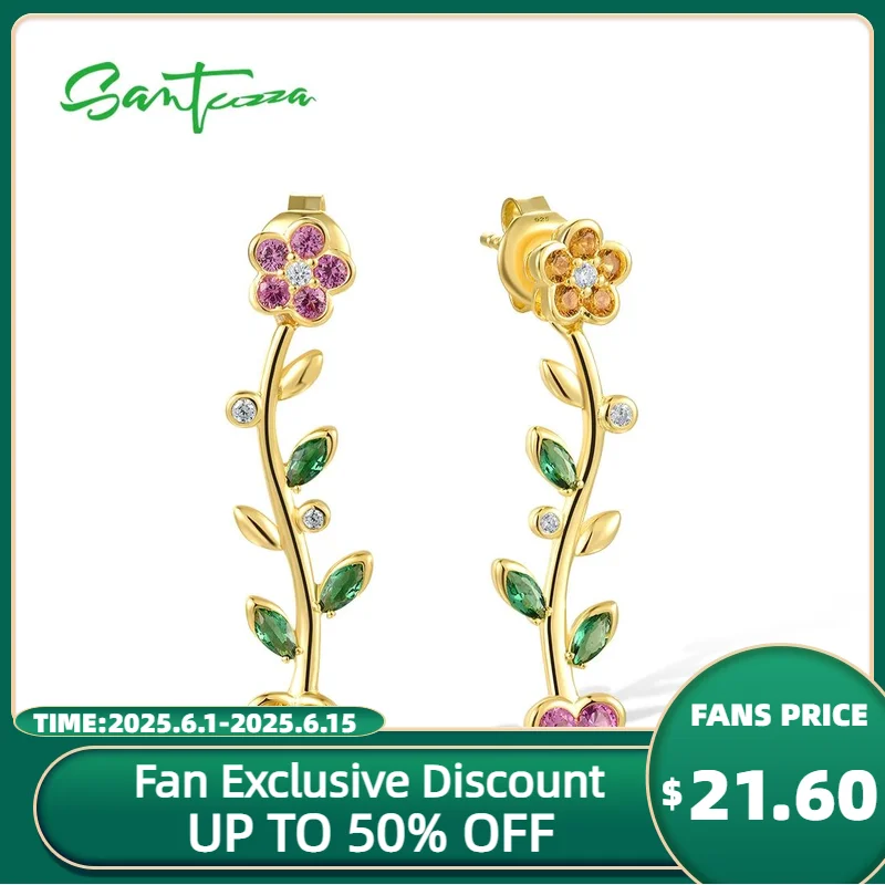 SANTUZZA Genuine 925 Sterling Silver Dangling Earrings For Women Sparkling Multicolor Gems Wedding Anniversary Gift Fine Jewelry
SANTUZZA Genuine 925 Sterling Silver Dangling Earrings For Women Sparkling Multicolor Gems Wedding Anniversary Gift Fine Jewelry