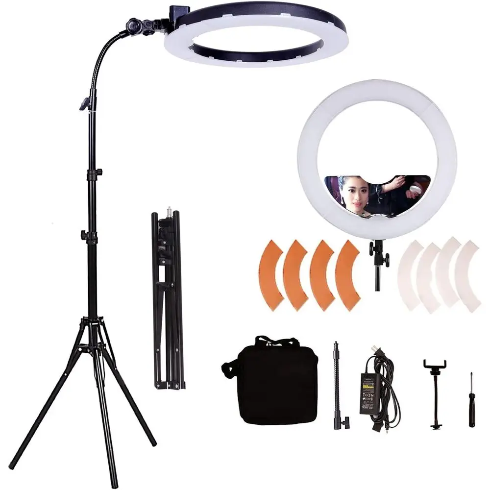 18 65W LED Makeup Ring Light with Mirror for Eyebrow Tattoo, Lash Extension, and Studio Photography
18 65W LED Makeup Ring Light with Mirror for Eyebrow Tattoo, Lash Extension, and Studio Photography