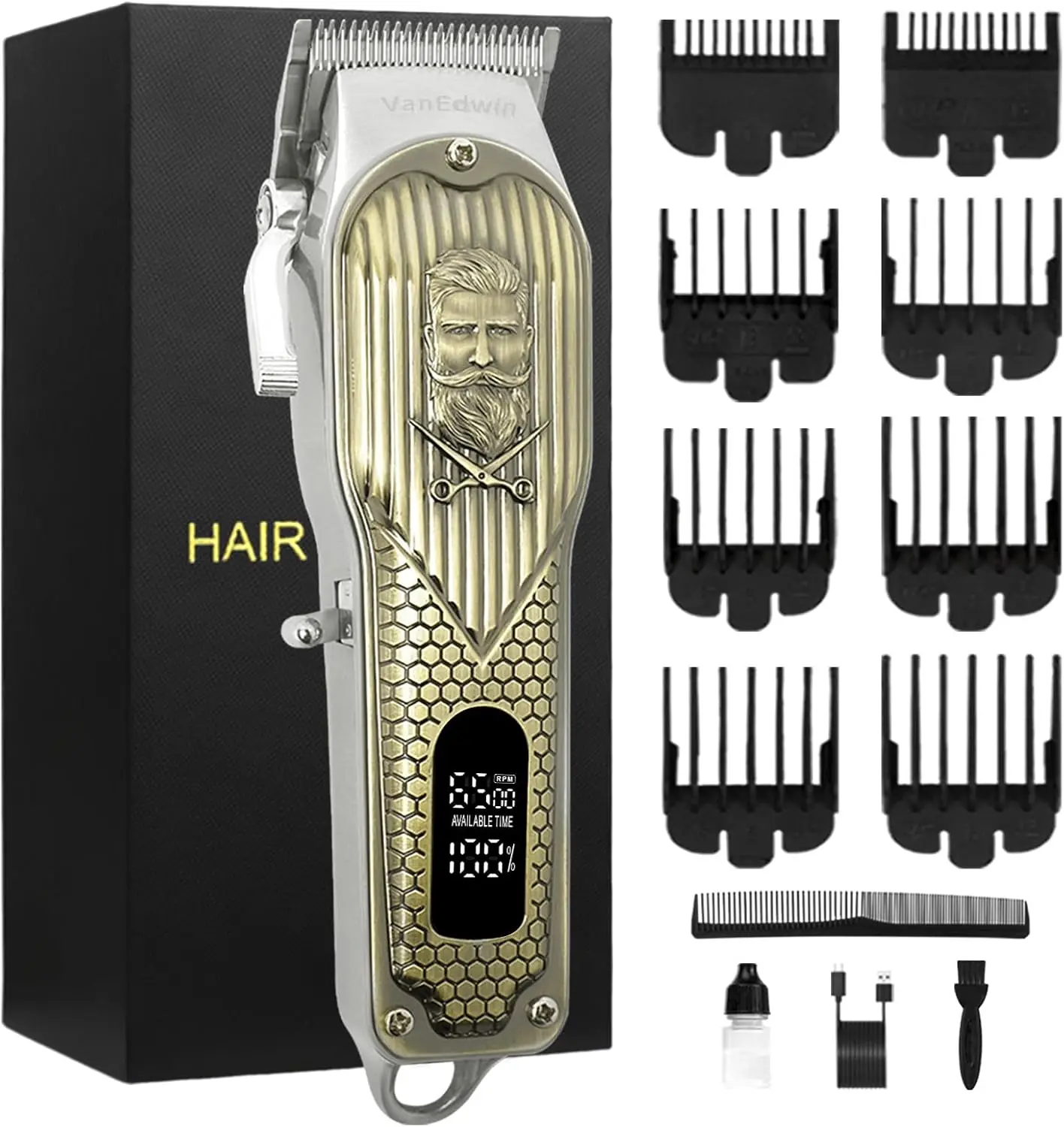Heavy-Duty Cordless Hair Clippers for Thick Curly Hair, Powerful Motor & Sharp Blade, 180 Min Runtime
Heavy-Duty Cordless Hair Clippers for Thick Curly Hair, Powerful Motor & Sharp Blade, 180 Min Runtime