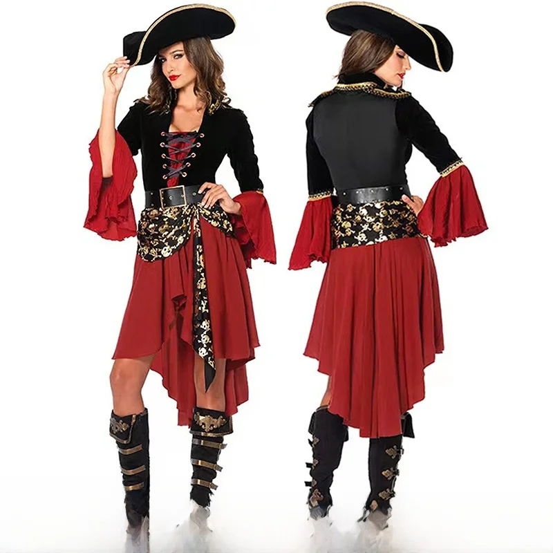 Adult Women's Pirate Captain Halloween Costume Dress Game Uniform Cosplay Clothing Ethnic Stage Costume Ladies Fashion
Adult Women's Pirate Captain Halloween Costume Dress Game Uniform Cosplay Clothing Ethnic Stage Costume Ladies Fashion
