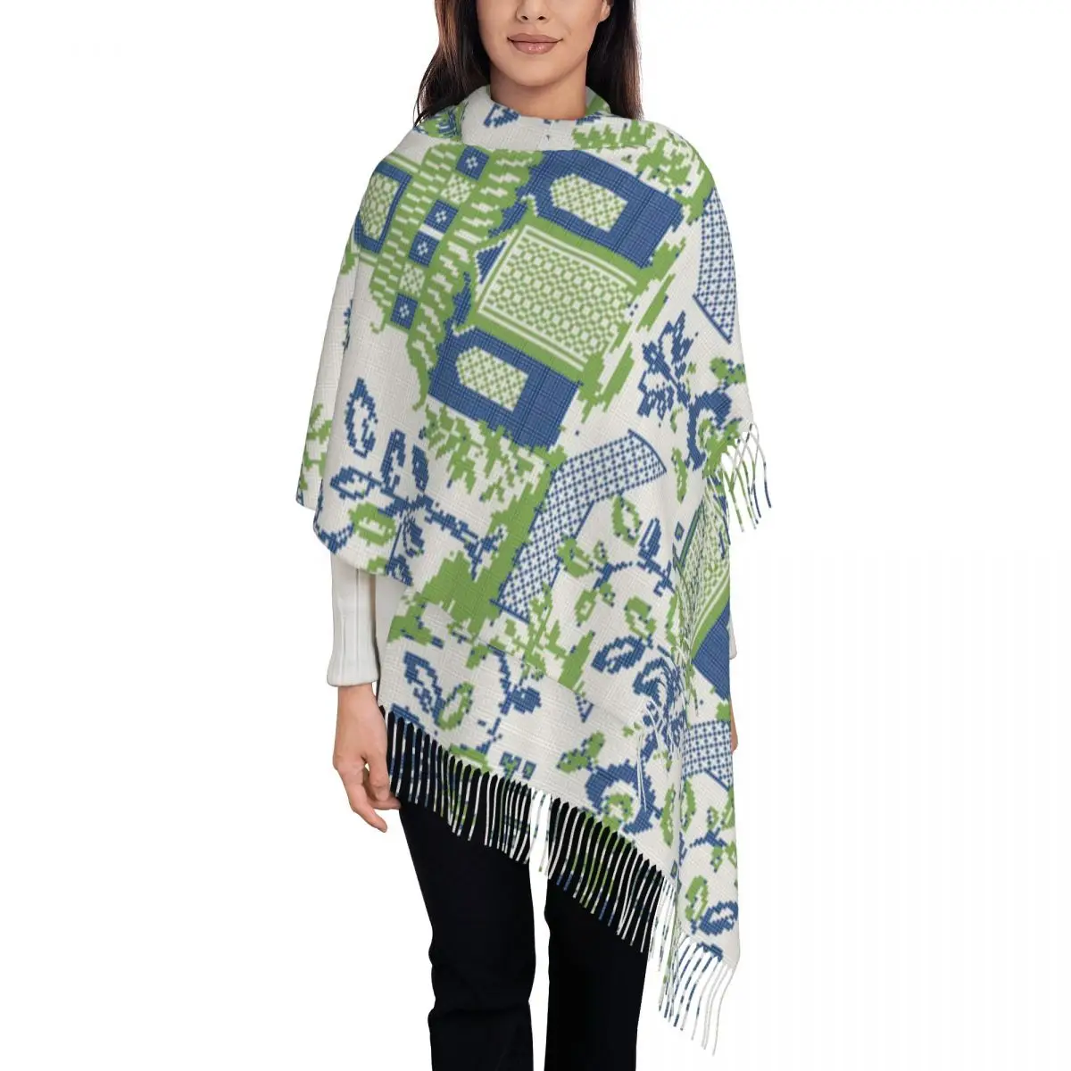 Custom Printed Vintage Chinoiserie Willow Pagoda Scarf Women Men Winter Fall Warm Scarves Delft Blue Shawl Wrap
Custom Printed Vintage Chinoiserie Willow Pagoda Scarf Women Men Winter Fall Warm Scarves Delft Blue Shawl Wrap