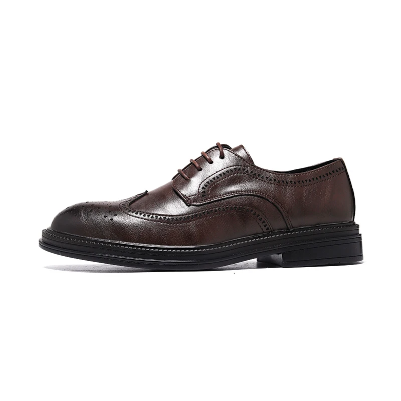 Men's Casual Leather Shoes, Business Formal British Style Brogue Shoes, Low-Cut Round Toe Rubber Sole Brogues
Men's Casual Leather Shoes, Business Formal British Style Brogue Shoes, Low-Cut Round Toe Rubber Sole Brogues