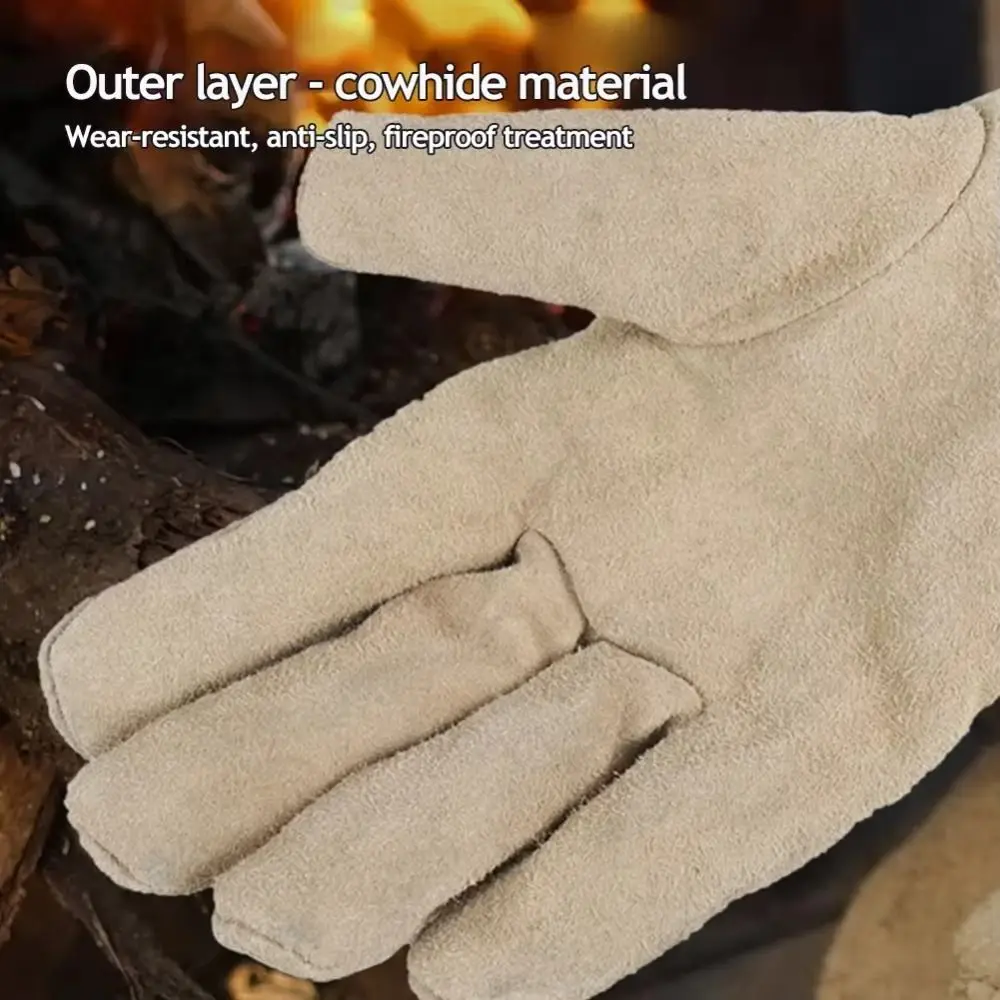 1 Pair Cowhide Leather Barbecue Gloves Thicken Heat Resistant Work Gloves Anti Slip Adjustable Outdoor BBQ Gloves Picnic
1 Pair Cowhide Leather Barbecue Gloves Thicken Heat Resistant Work Gloves Anti Slip Adjustable Outdoor BBQ Gloves Picnic