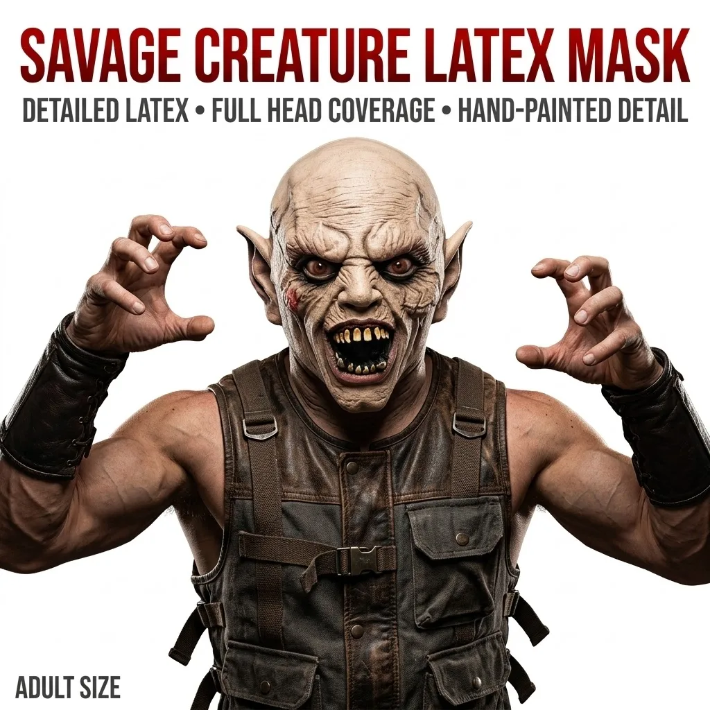 Evil Monster Demon Mask Halloween Latex Headpiece Scary Face With Sharp Teeth For Haunted House Party Costume Accessory
Evil Monster Demon Mask Halloween Latex Headpiece Scary Face With Sharp Teeth For Haunted House Party Costume Accessory