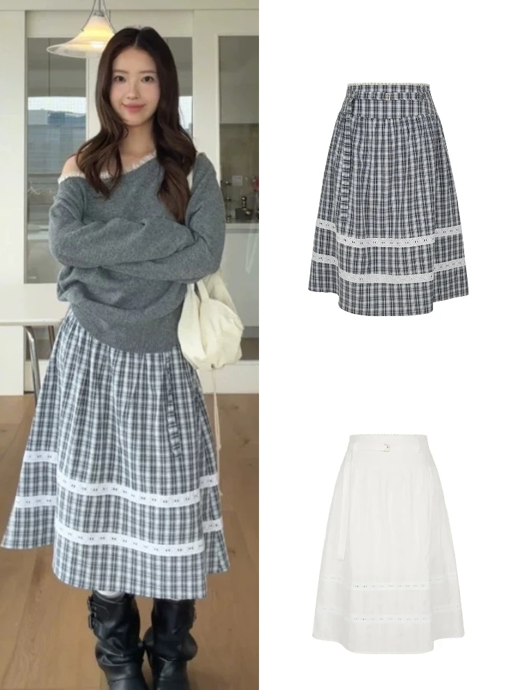 Slimming High Waist A-Line Midi Skirt Lace Patchwork Style Women's Retro College Fashion Half-length Skirt
Slimming High Waist A-Line Midi Skirt Lace Patchwork Style Women's Retro College Fashion Half-length Skirt