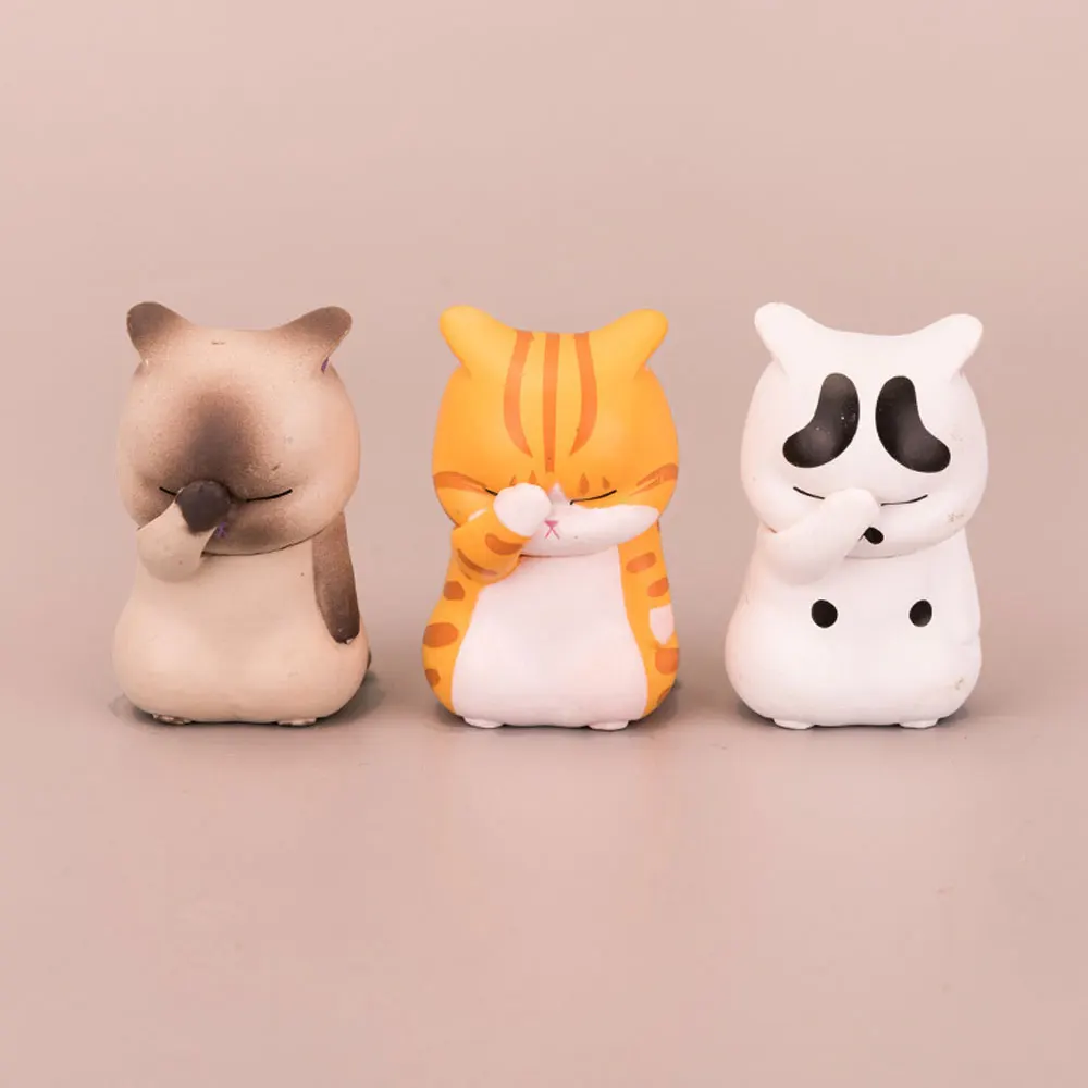 3pcs/set Facepalm Cat Figurine 5CM Mini Lucky Cat PVC Figure Cartoon Animal Model Toy HG84
3pcs/set Facepalm Cat Figurine 5CM Mini Lucky Cat PVC Figure Cartoon Animal Model Toy HG84