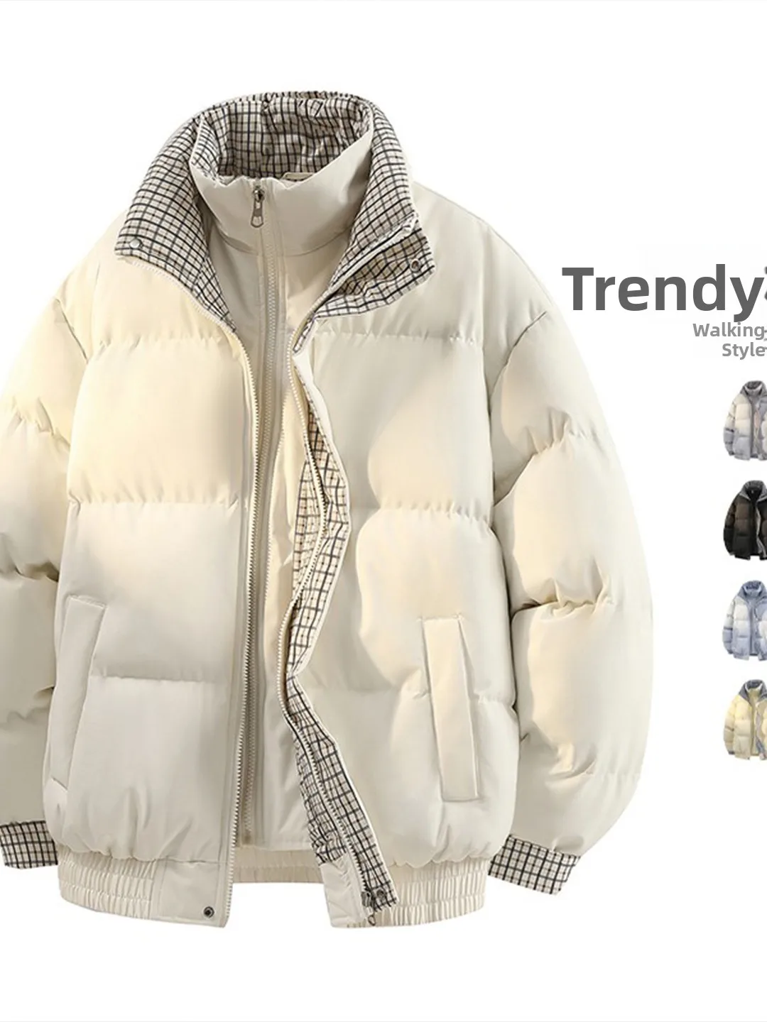 Men's Cleanfit Faion ort Thiened Winter Bread Coat Plaid Splicing Cotton Jaet Youth Casual Warm Polyester Fiber
Men's Cleanfit Faion ort Thiened Winter Bread Coat Plaid Splicing Cotton Jaet Youth Casual Warm Polyester Fiber