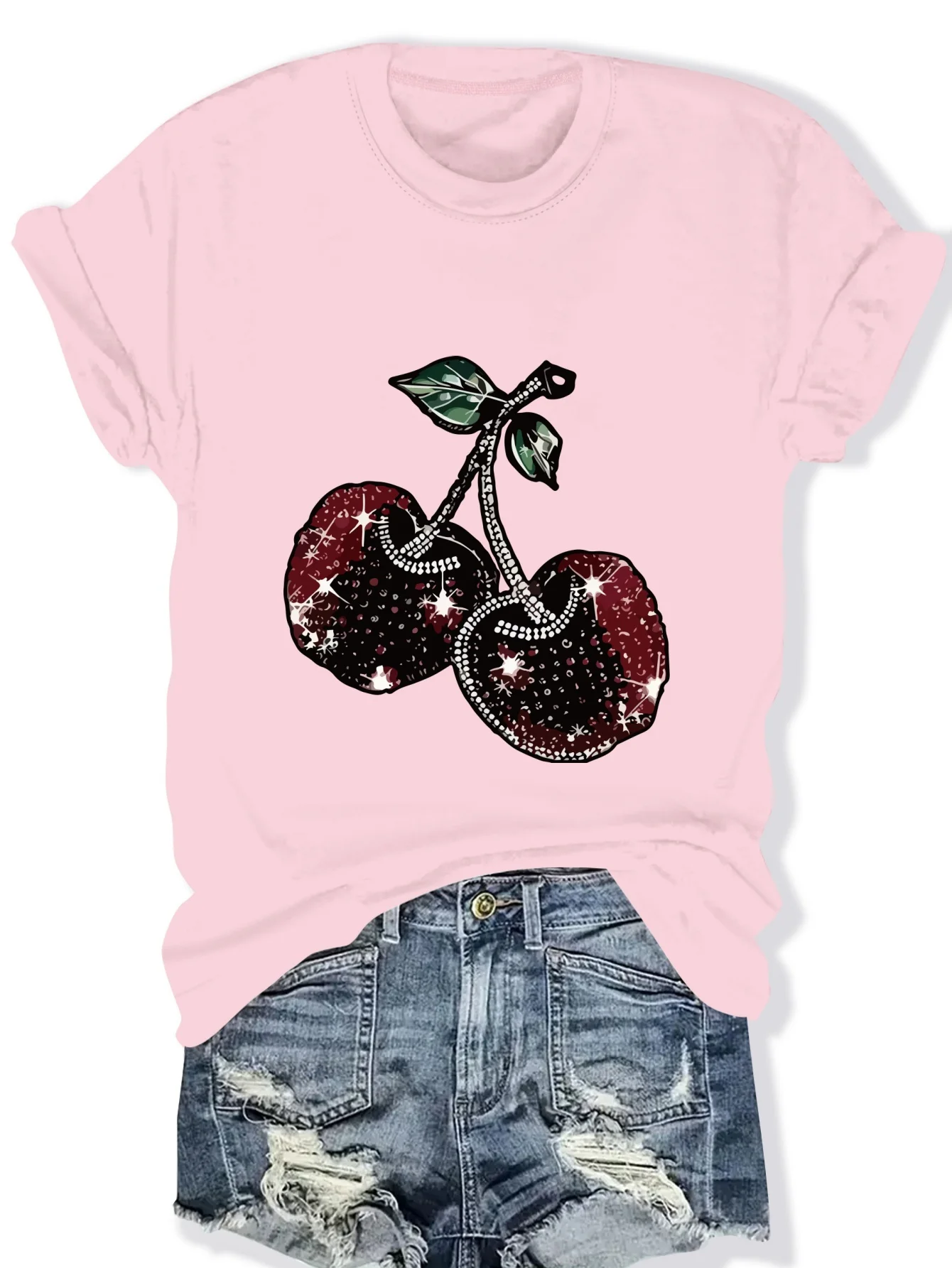 Fashionable Ladies round Neck Short Sleeve Pattern Print T-Shirt Stylish Casual Top for Women
Fashionable Ladies round Neck Short Sleeve Pattern Print T-Shirt Stylish Casual Top for Women