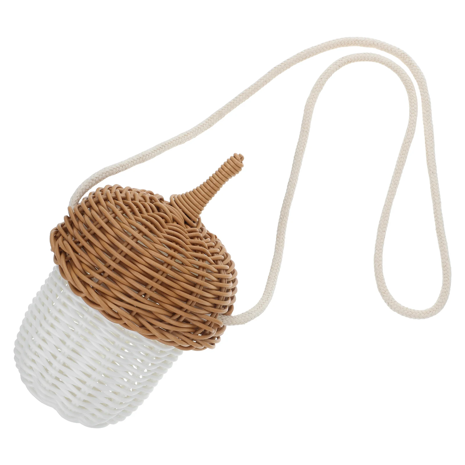 Handwoven Acorn Basket Bag PP Rattan Crossbody Shoulder Purse Multipurpose Storage Flower Container Picnic Beach Tote for Women 
Handwoven Acorn Basket Bag PP Rattan Crossbody Shoulder Purse Multipurpose Storage Flower Container Picnic Beach Tote for Women