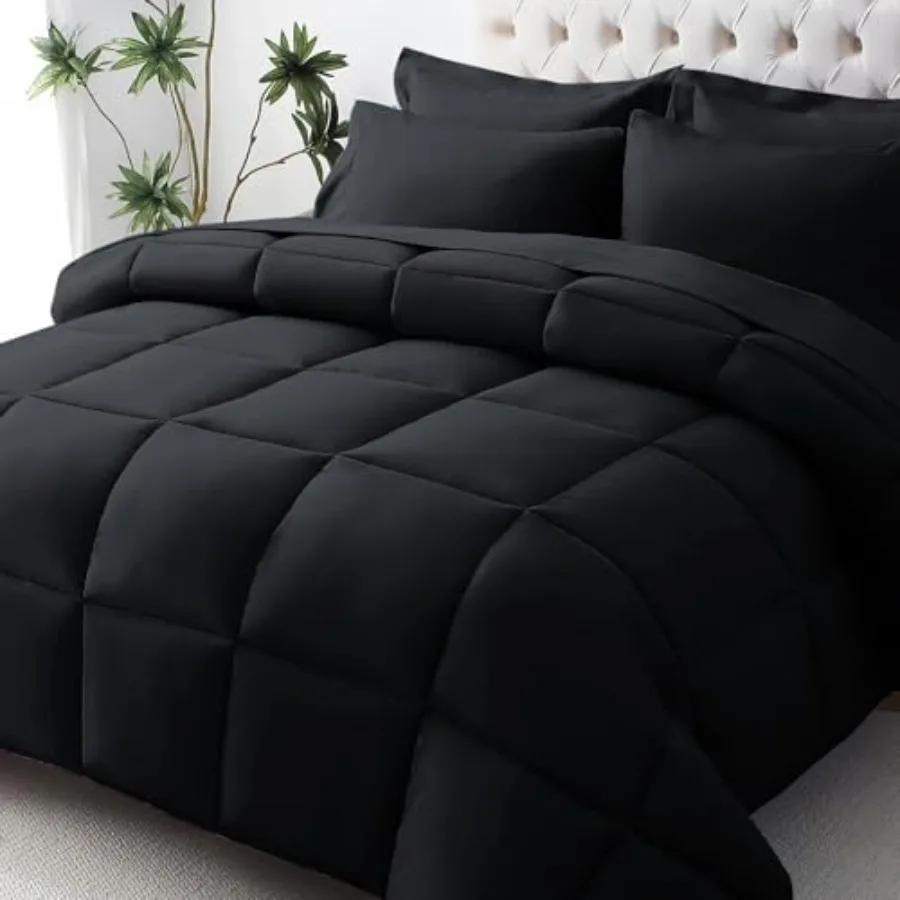 Queen Comforter Set, Ultra-Soft Bed in a Bag Queen Size 7 Pieces, Oeko-TEX Certified Bedding Set with Down Alternative Comforte
Queen Comforter Set, Ultra-Soft Bed in a Bag Queen Size 7 Pieces, Oeko-TEX Certified Bedding Set with Down Alternative Comforte