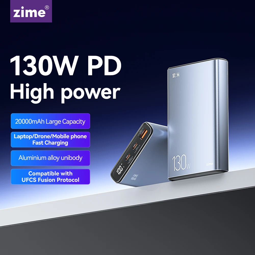 zime 20000 мАч 130 Вт PD/UFCS Power Bank 100 Вт с одним портом и двойной быстрой зарядкой 1,5 Гром самозарядка для Macbook/iPhone 16/дронов
zime 20000 мАч 130 Вт PD/UFCS Power Bank 100 Вт с одним портом и двойной быстрой зарядкой 1,5 Гром самозарядка для Macbook/iPhone 16/дронов