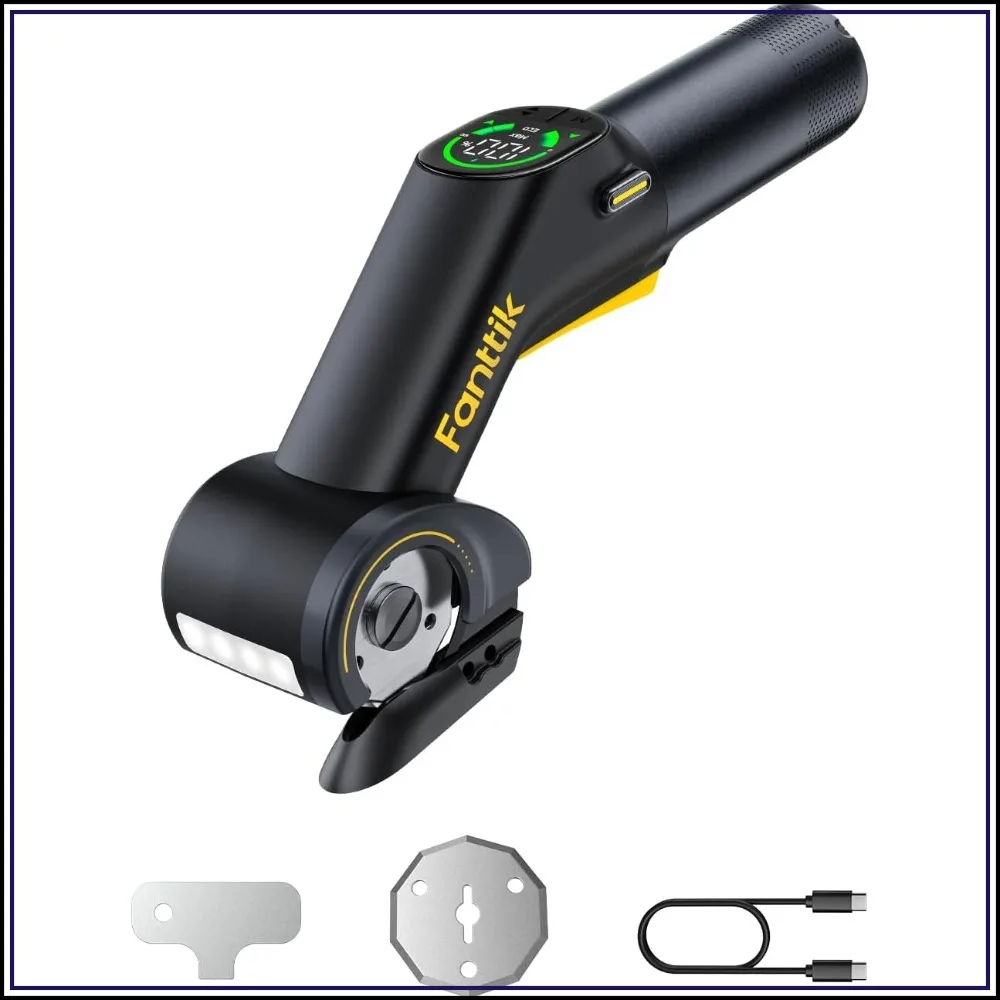 Electric Cardboard Cutter, Cordless Scissors with LED Display, 2-Speed Adjustable, Rechargeable Rotary Box Cutter for Fabric, Carpet, Leather
Electric Cardboard Cutter, Cordless Scissors with LED Display, 2-Speed Adjustable, Rechargeable Rotary Box Cutter for Fabric, Carpet, Leather