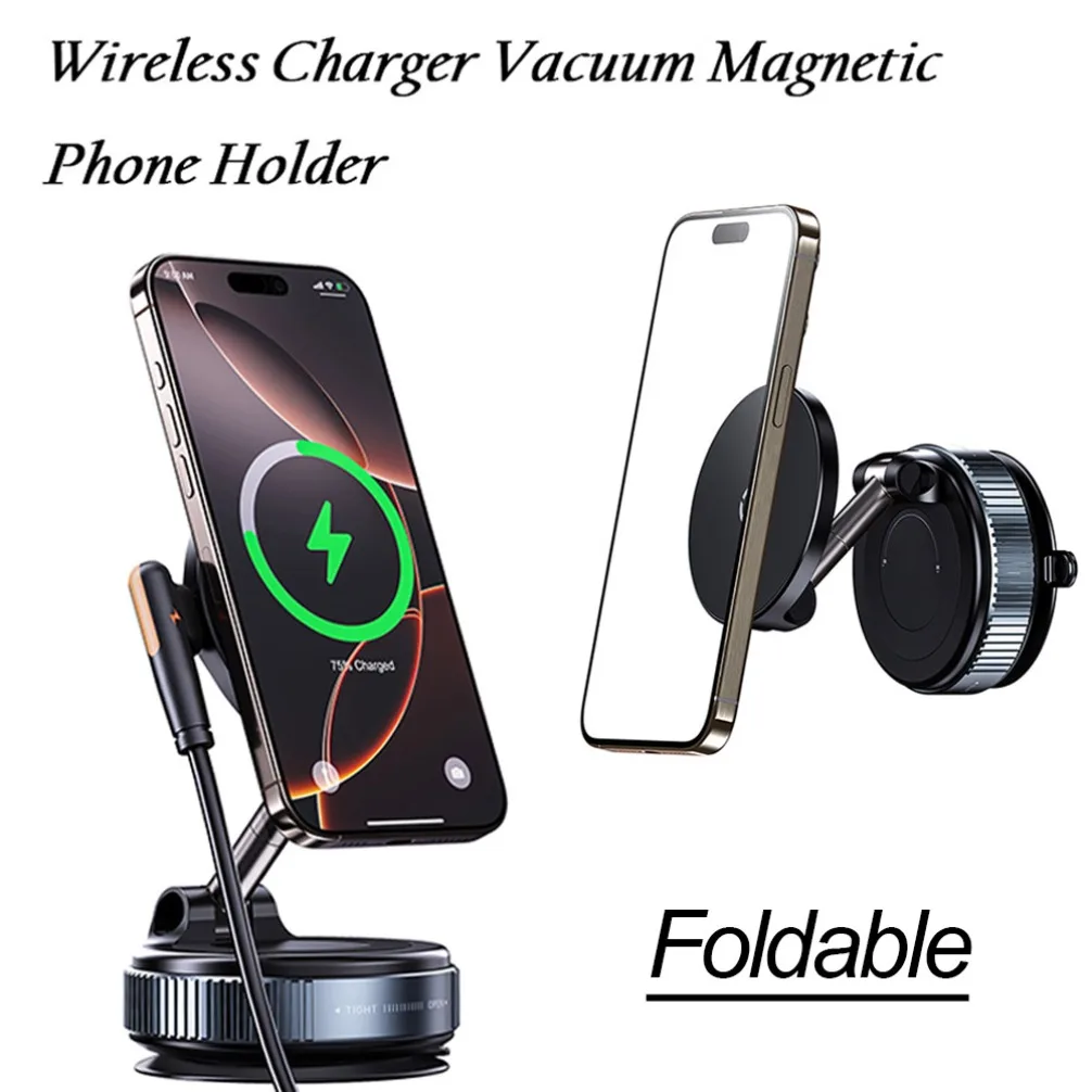 360° Rotation Phone Holder Car Magnetic Wireless Charger Vacuum Suction Cup Stand For iPhone 16-12 Pro Max Fast Charging Station
360° Rotation Phone Holder Car Magnetic Wireless Charger Vacuum Suction Cup Stand For iPhone 16-12 Pro Max Fast Charging Station