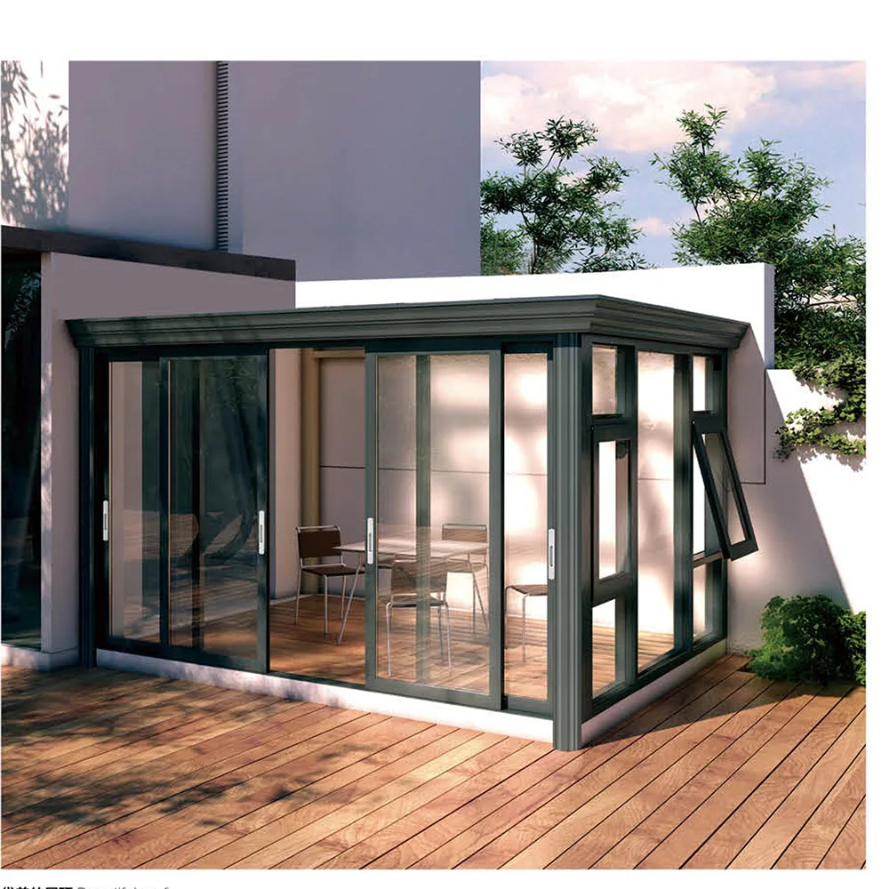 Custom Garden Warm Winter and Cool Summer Glass House Outdoor Patio Aluminum Roof Glass Sunroom for Sale
Custom Garden Warm Winter and Cool Summer Glass House Outdoor Patio Aluminum Roof Glass Sunroom for Sale