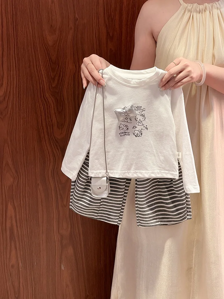 Cute Girl's Faionable Two-Piece Set Spring Autumn Cartoon Top Striped Pants Casual Sle Children's Clothing Ensemble
Cute Girl's Faionable Two-Piece Set Spring Autumn Cartoon Top Striped Pants Casual Sle Children's Clothing Ensemble
