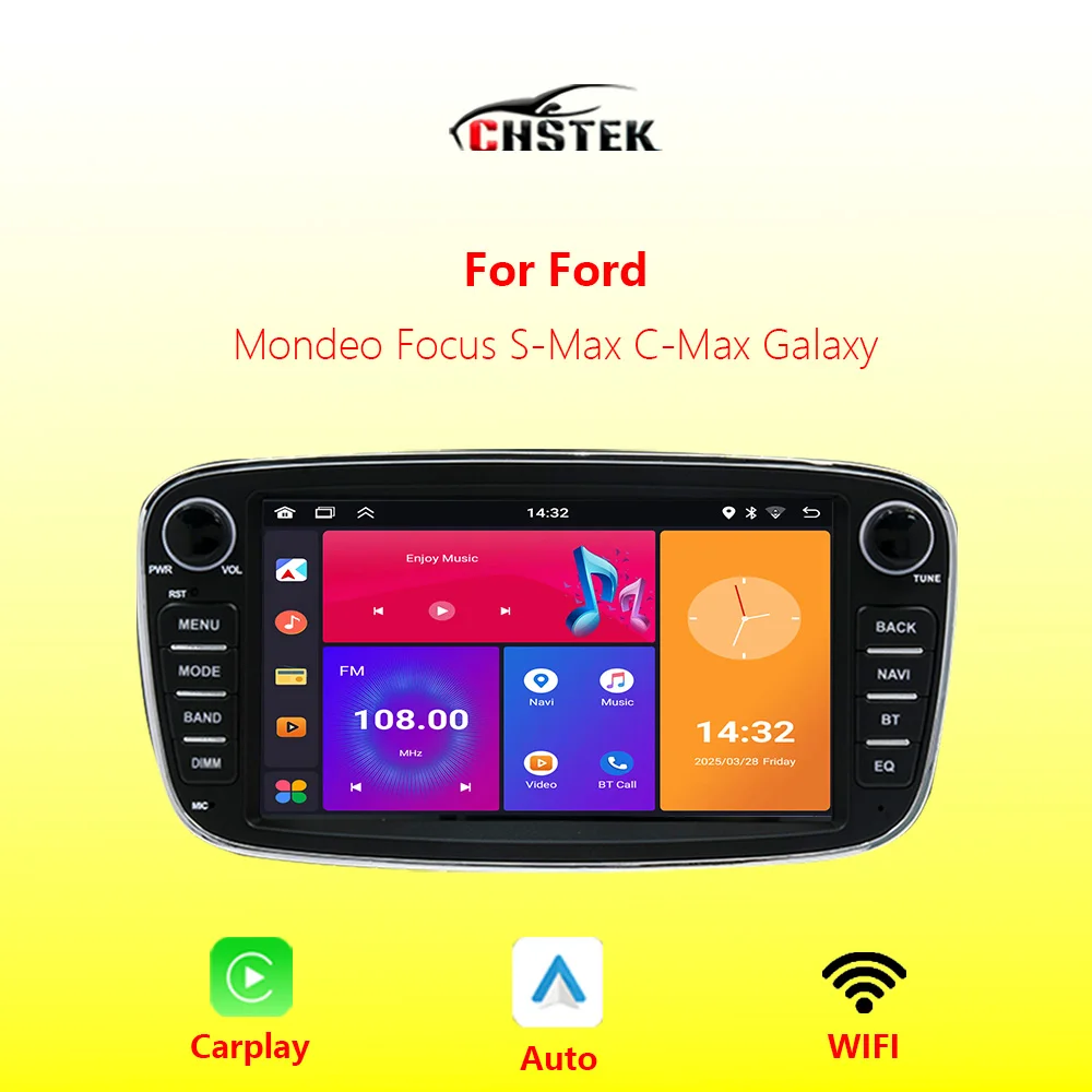 Автомобильный радиоприемник Carplay Android Auto для Ford Focus Mondeo S/C-Max Galaxy 2007-2011, конверты + стереонавигация, Bluetooth, WIFI CHSTEK
Автомобильный радиоприемник Carplay Android Auto для Ford Focus Mondeo S/C-Max Galaxy 2007-2011, конверты + стереонавигация, Bluetooth, WIFI CHSTEK
