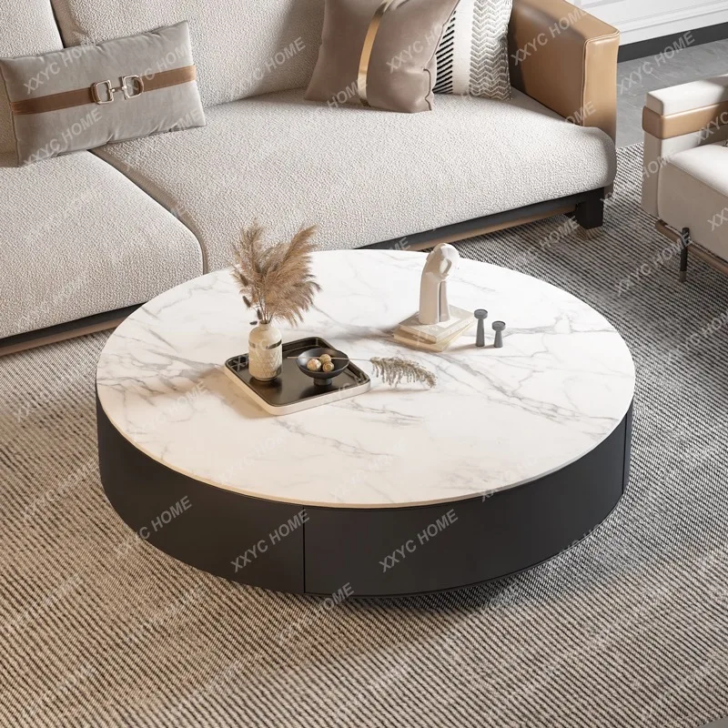 Style Round Combination Coffee Table Modern Minimalist Marble Tempered Glass Storage Cabinet Tea Table
Style Round Combination Coffee Table Modern Minimalist Marble Tempered Glass Storage Cabinet Tea Table